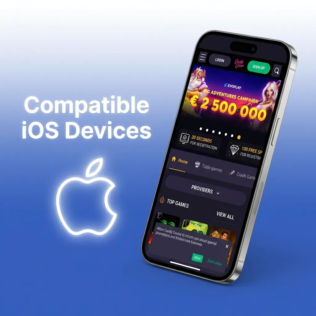 List of compatible iOS devices including iPhone models X through 15 and recent iPad Pro, Air, and Mini models