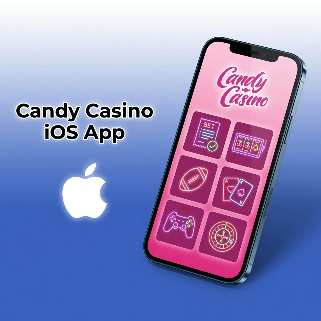 Candy Casino iOS app icon showing casino and sports betting features for iPhone and iPad devices