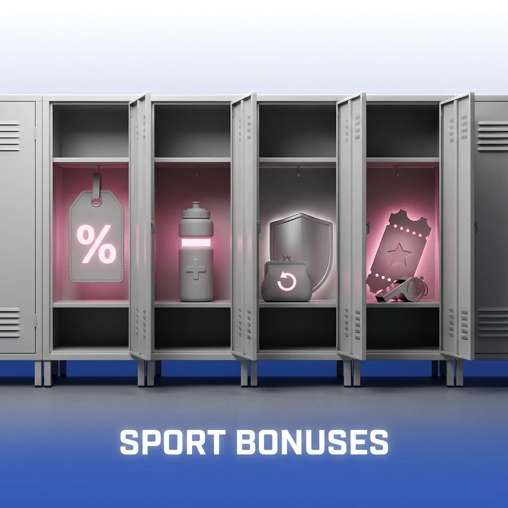 Candy Casino sports bonuses page showing welcome offer, free bets, accumulator boost, cashback, and hockey loyalty rewards.