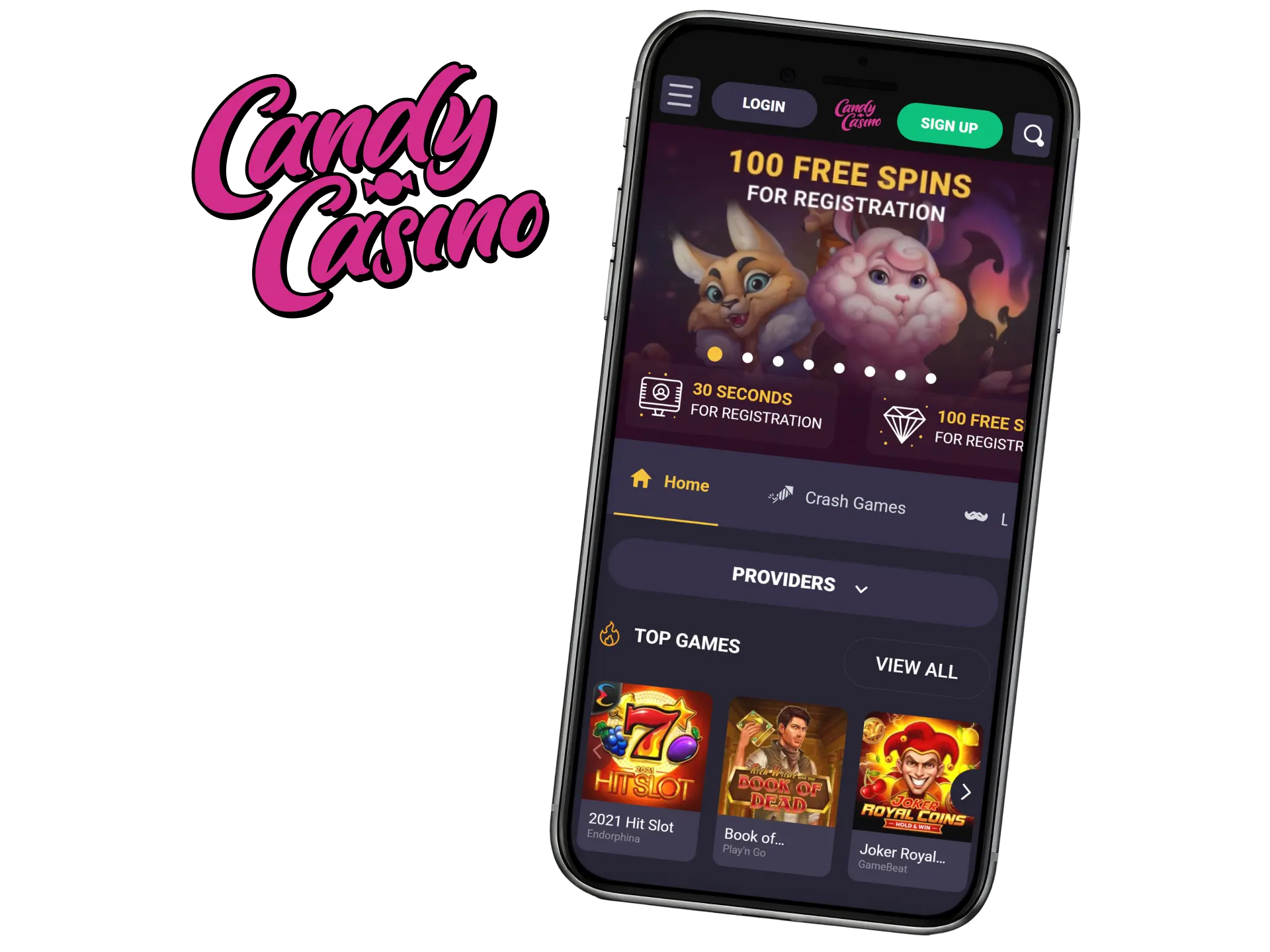Android işletim sistemli cihazın için Candy Casino uygulamasını hemen yükle.