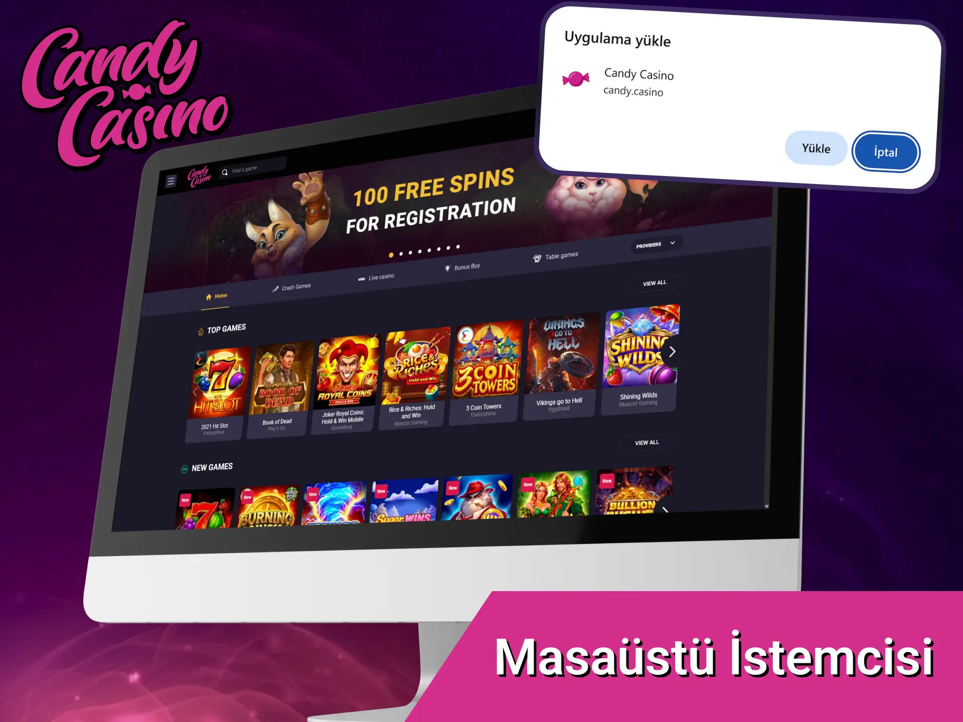 Bilgisayarın için Candy Casino masaüstü istemcisini indir ve kesintisiz bağlan.