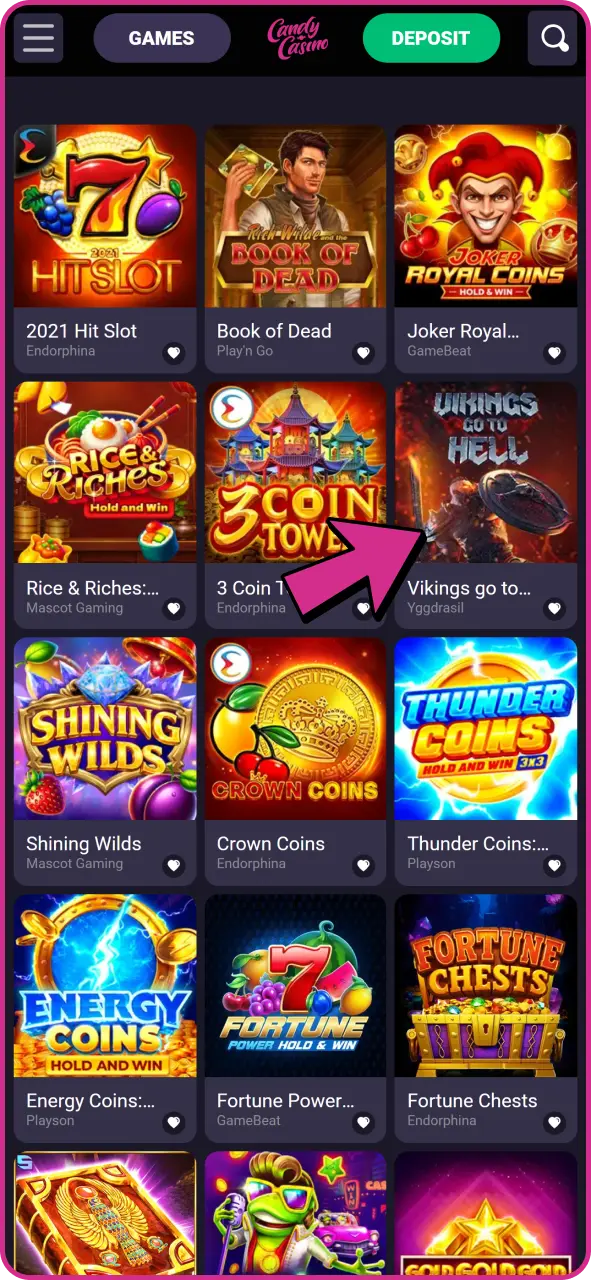 Candy Casino Türkiye'de bir oyun seçin ve oynamaya başlayın.