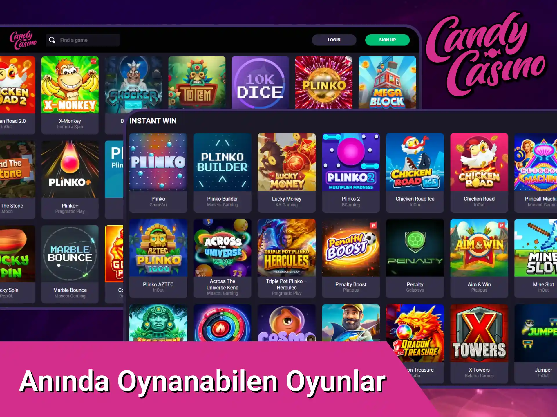 Şansını Candy Casino anında oynanabilen oyunlar kategorisinde hızlıca hemen dene.