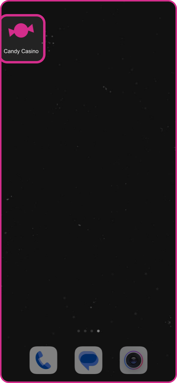 Press on the Candy Casino icon to open android app and start playing.