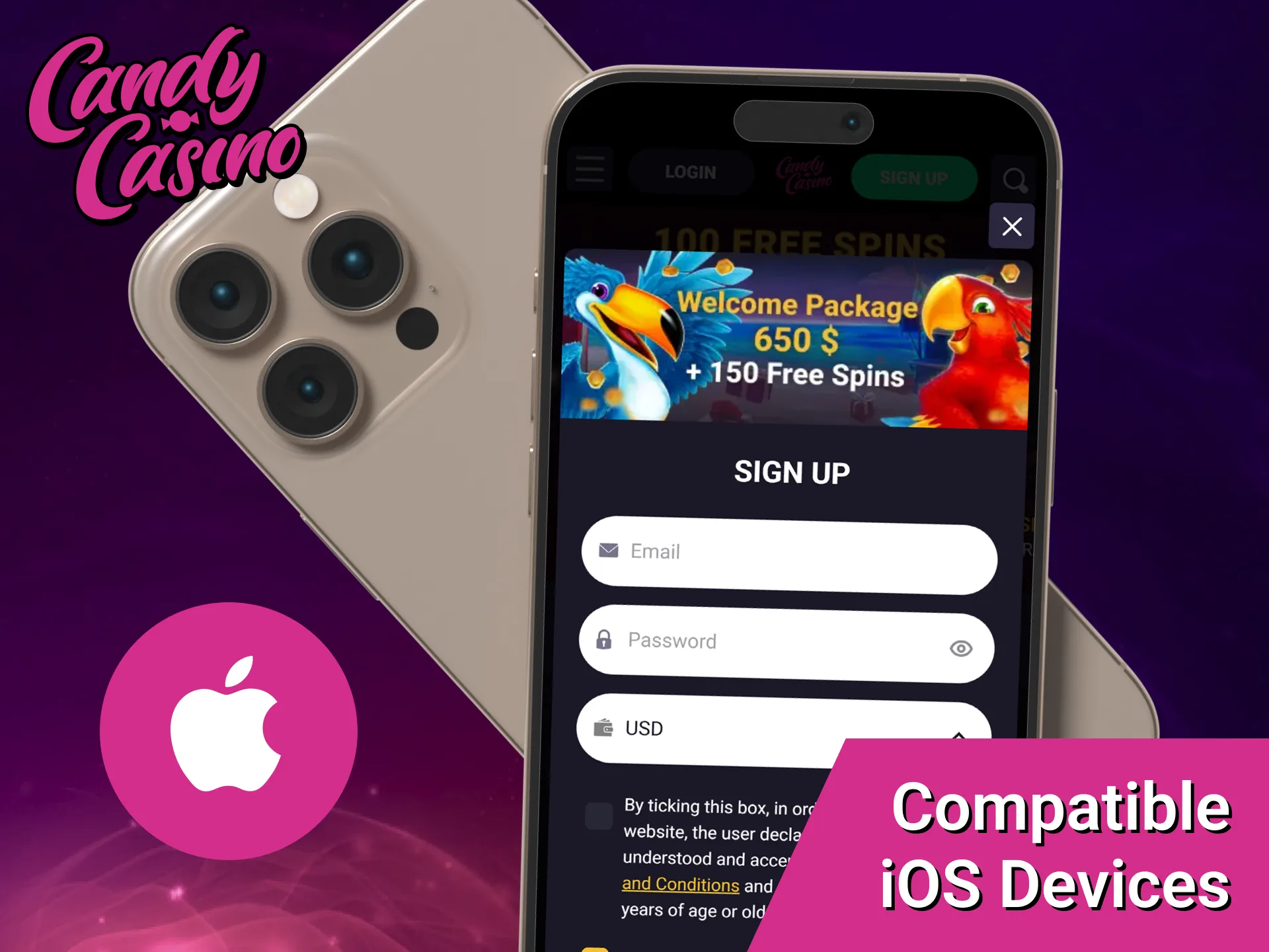 Verify your smartphone model with the compatible iOS devices for Candy Casino app.