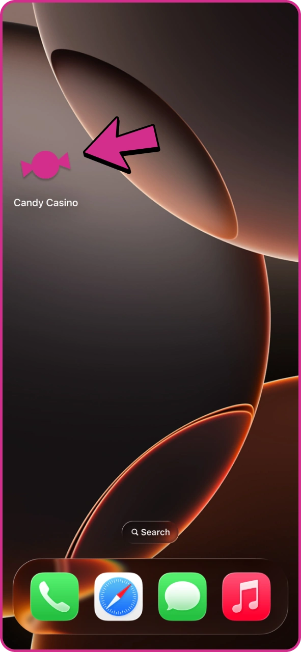 Open Candy Casino app to create yourself an account.