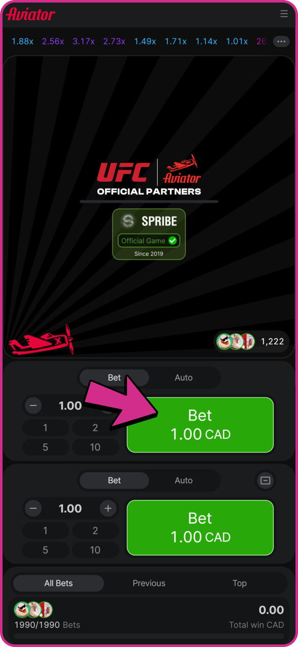 Place bets to start winning at Candy Casino Aviator.