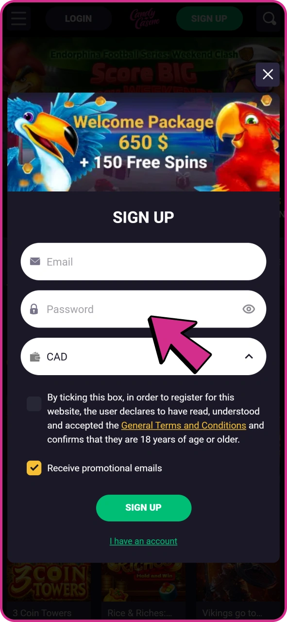 Register at Candy Casino to use bonuses.