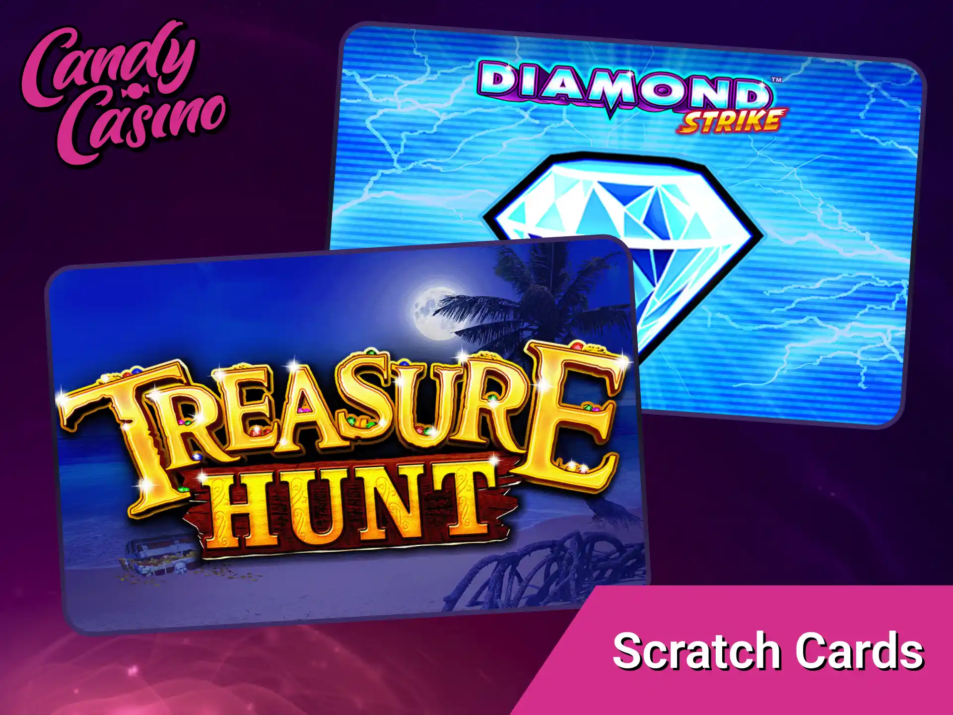 Scratch and win instantly with rewarding scratch cards at Candy Casino.