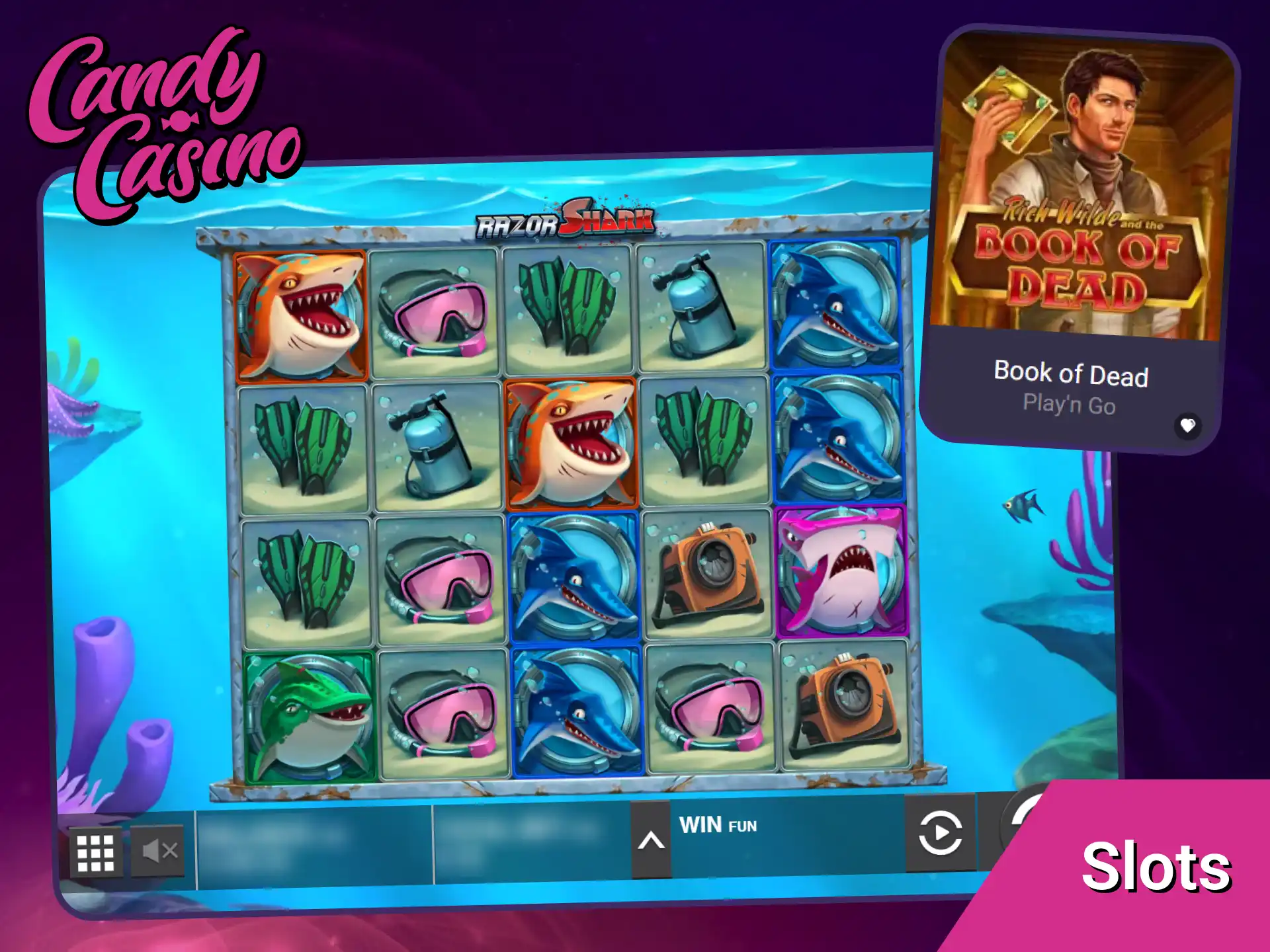 Spin the most exciting online casino slots available at Candy Casino.