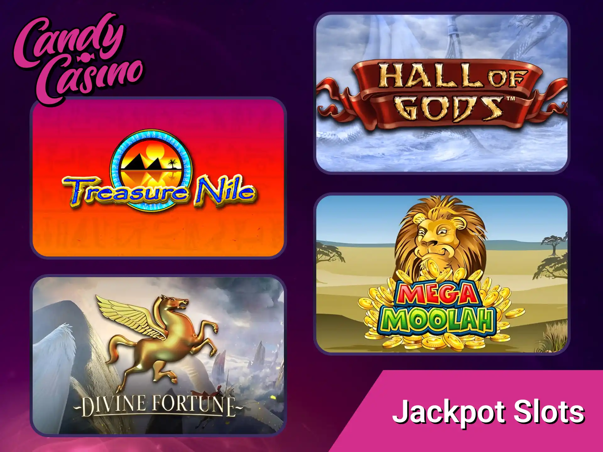 Hit the massive life-changing rewards on jackpot slots at Candy Casino.